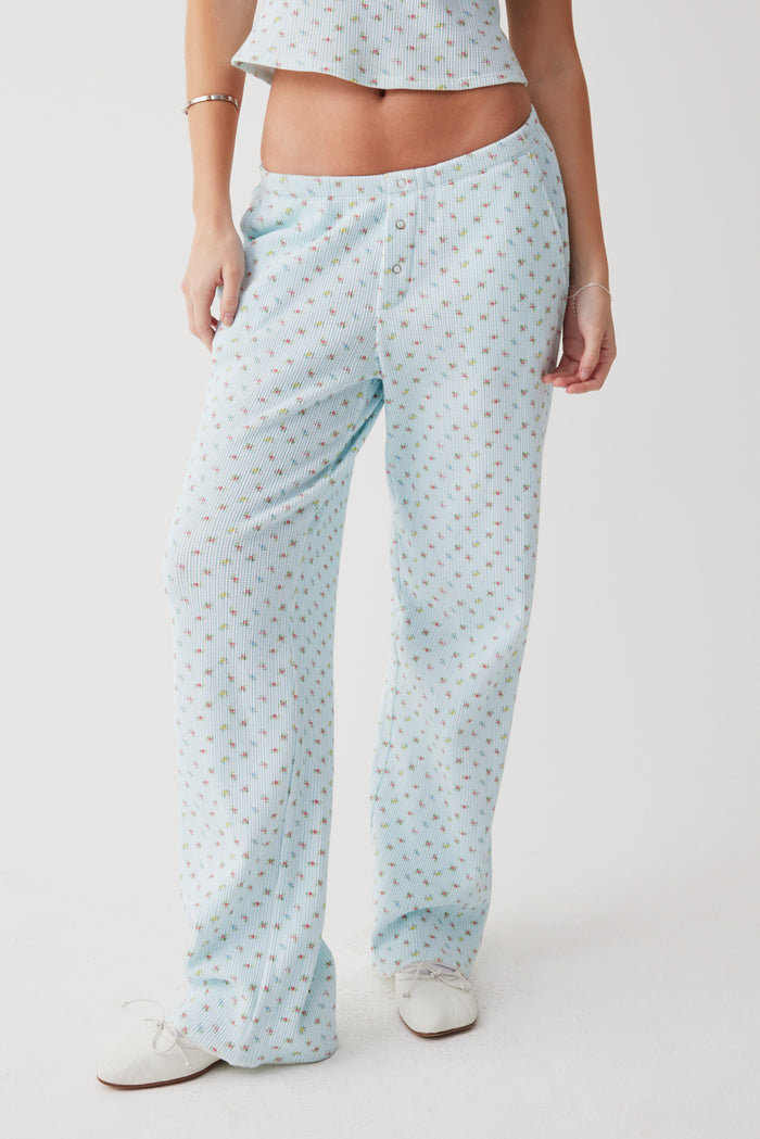 Cabin waffle pant cozy stripe