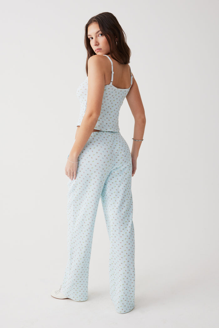 Cabin waffle pant cozy stripe