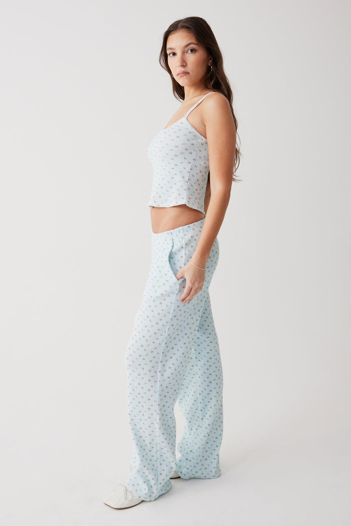 Cabin waffle pant cozy stripe