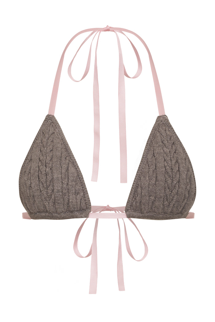 Caleb Cable Cloud Knit Top Dark Pearl