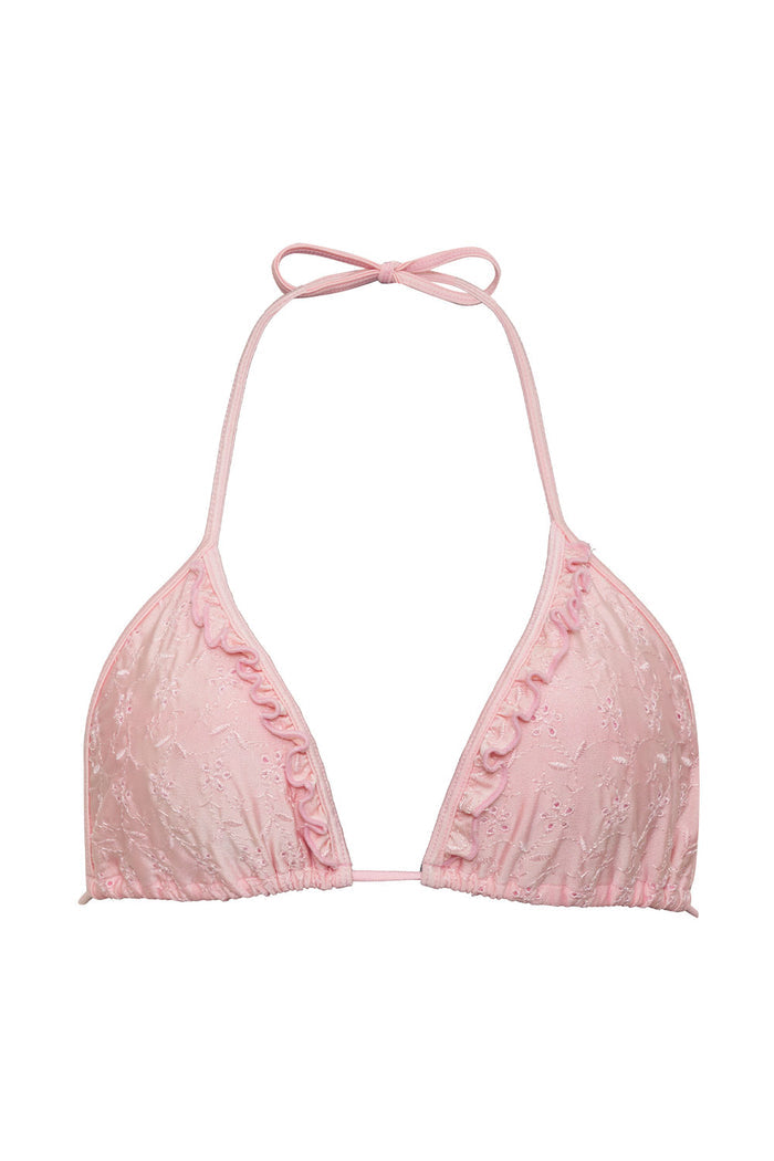 Camilla Eyelet Shine Bikini Top Cherry Blossom