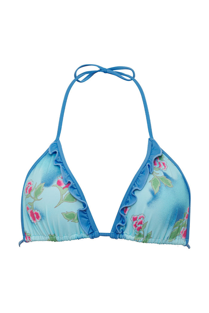 Camilla Floral Triangle Bikini Top Blue Daiquiri