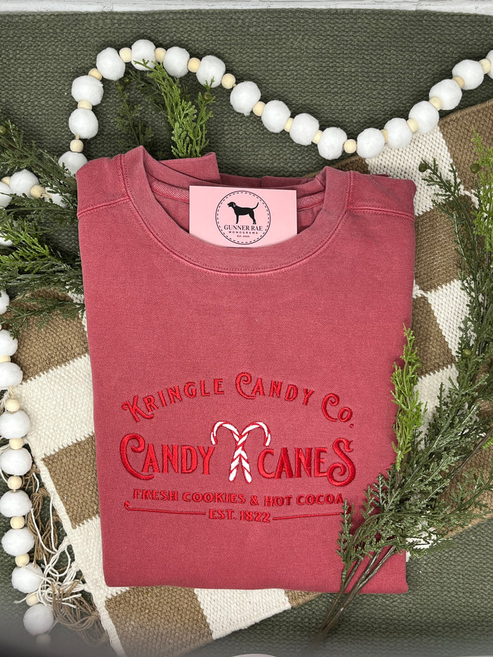 CANDY CANES Embroidered T-shirt or Sweatshirt