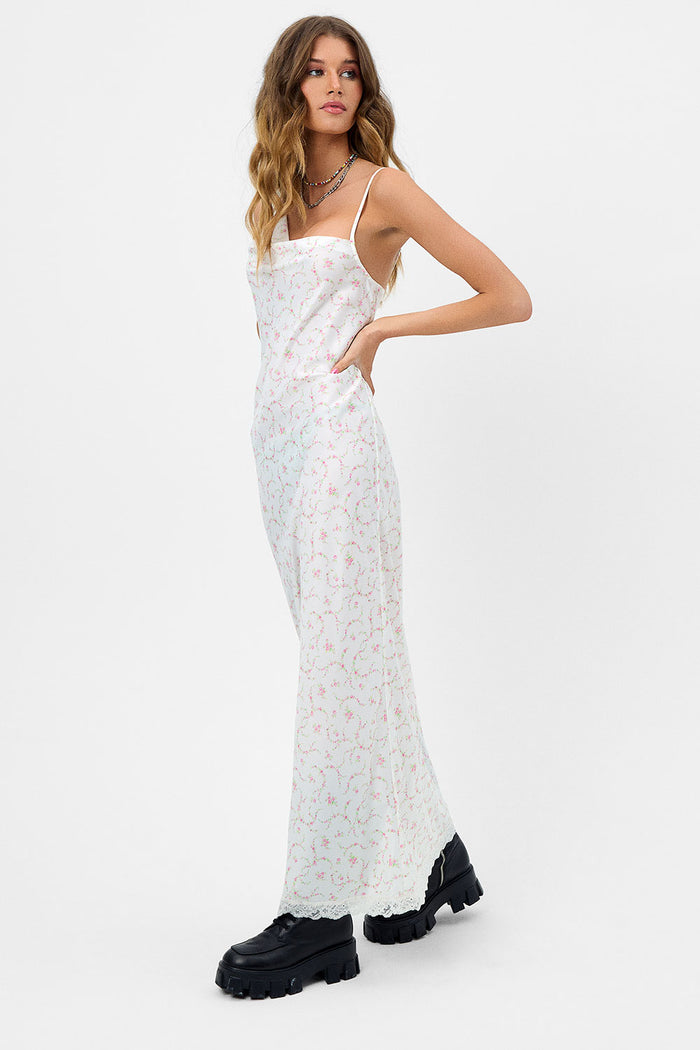 Cara Satin Floral Maxi Dress Day Lily