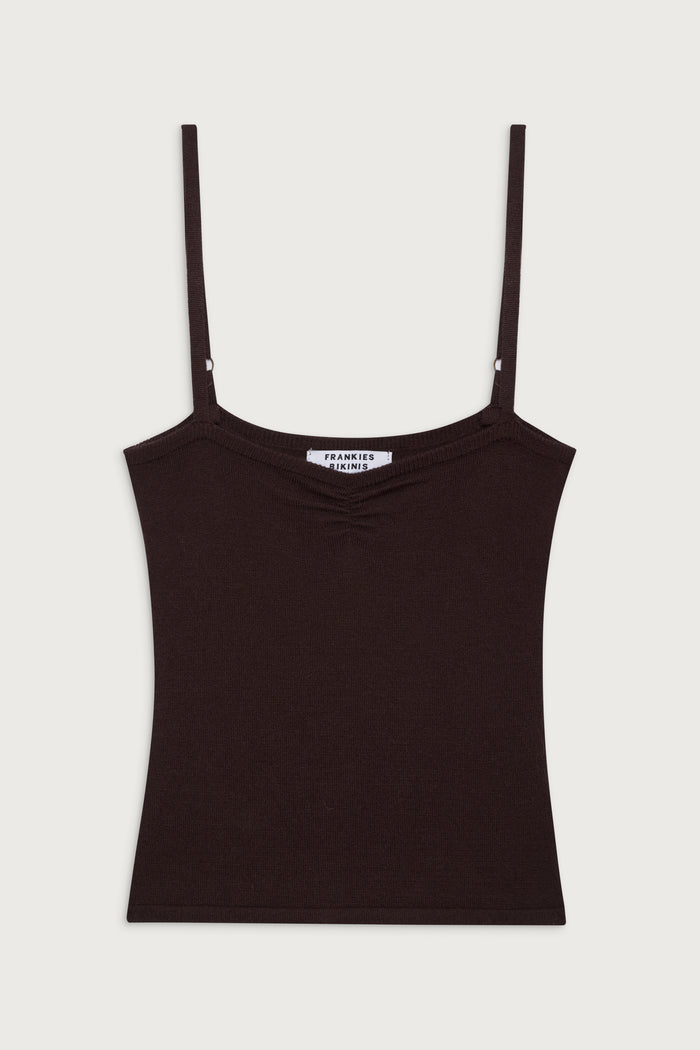 Carmen lightweight knit tank mocha