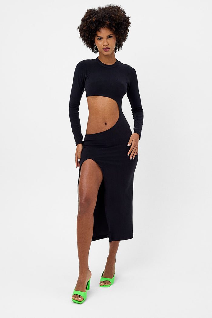 Carolina Terry Midi Dress Black