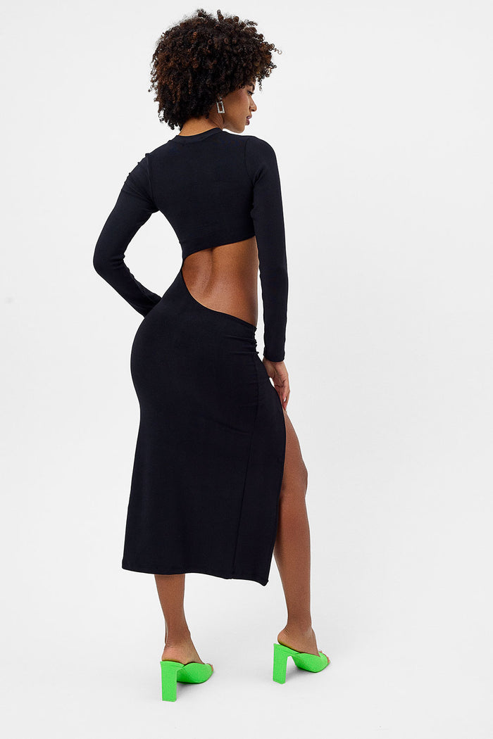 Carolina Terry Midi Dress Black