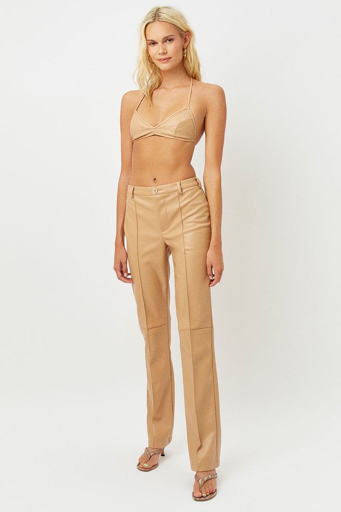Caroline Kennedy Earth Straight Leg Vegan Leather Pants