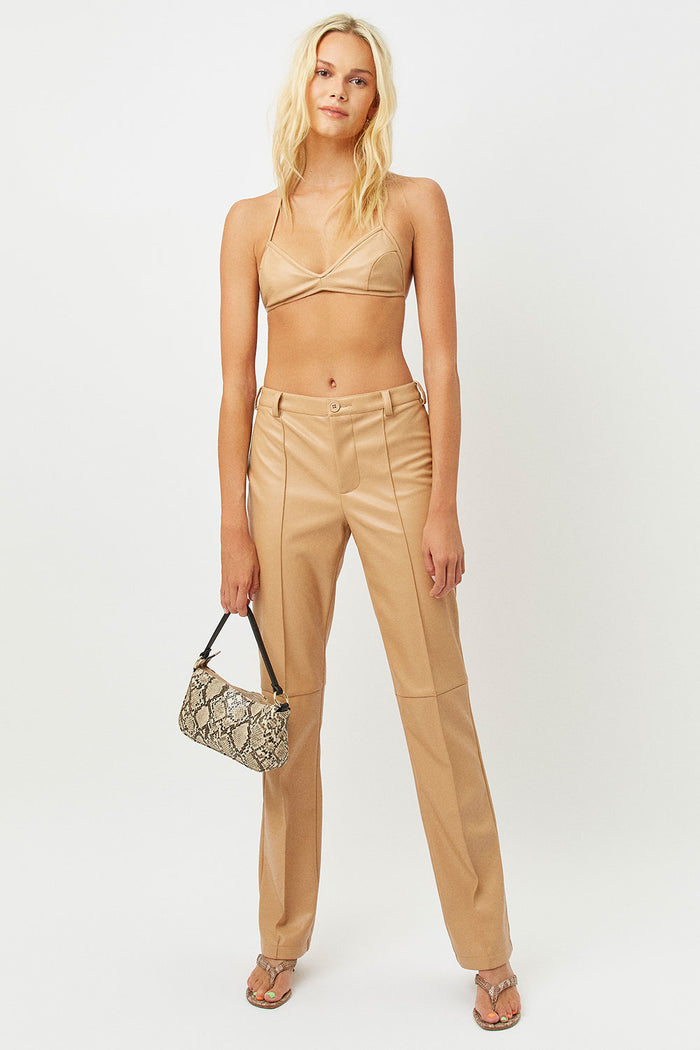 Caroline Kennedy Earth Straight Leg Vegan Leather Pants