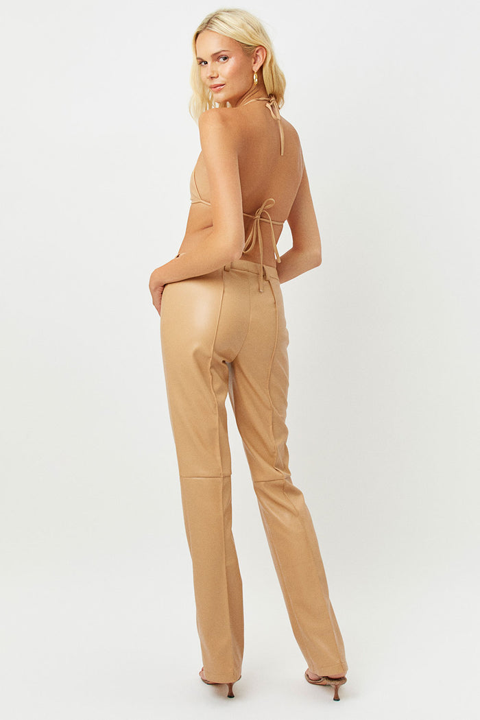 Caroline Kennedy Earth Straight Leg Vegan Leather Pants