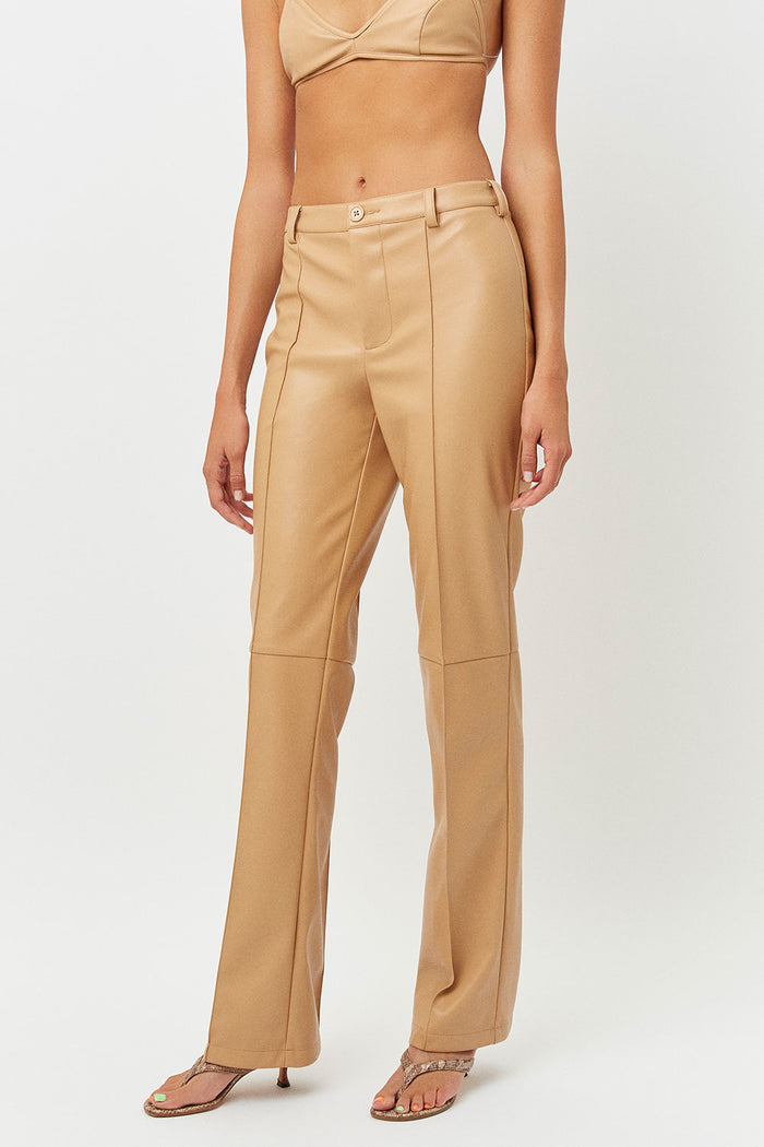 Caroline Kennedy Earth Straight Leg Vegan Leather Pants