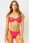Carrie Rosewood Knotted Bandeau Top