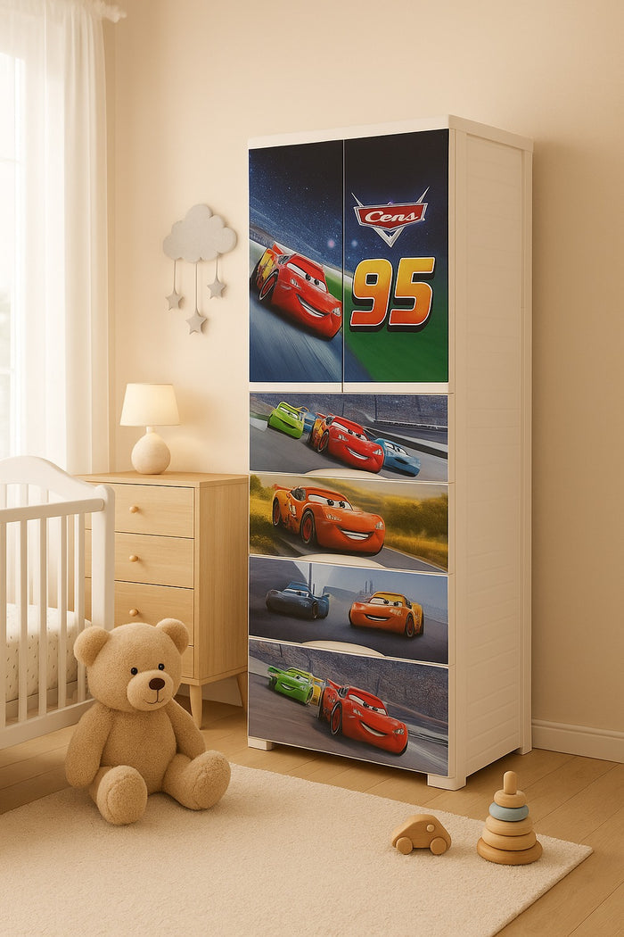 Cars Theme 7 Layer Wardrobe