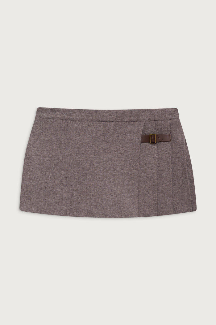Carver cloud knit pleated skort dark pearl