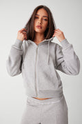 Casper zip up hoodie heather grey baby blanket print