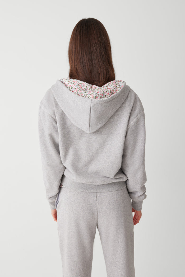 Casper zip up hoodie heather grey baby blanket print