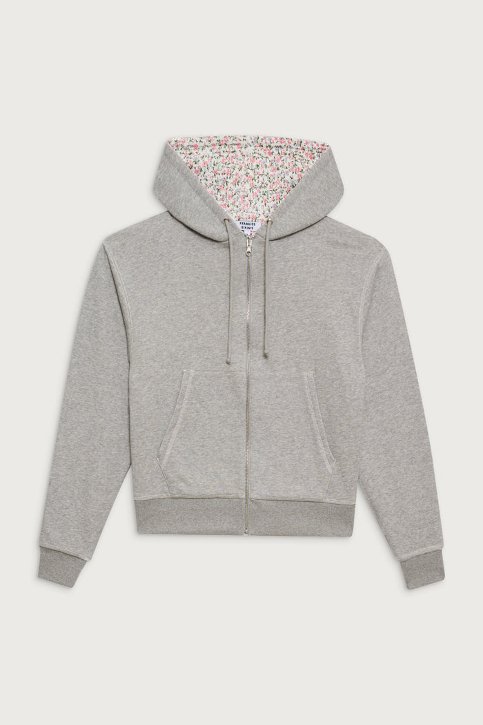 Casper zip up hoodie heather grey baby blanket print