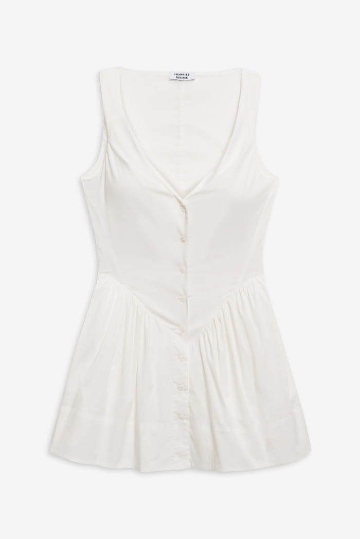 CharlottePoplinDress-White