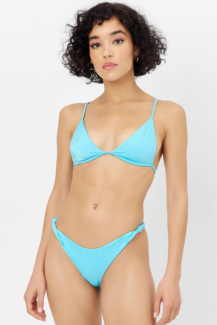 Chase Shine Triangle Bikini Top Aquamarine