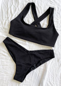 Sporty Black Cheeky Hawaii Sustainable Bikini Bottoms