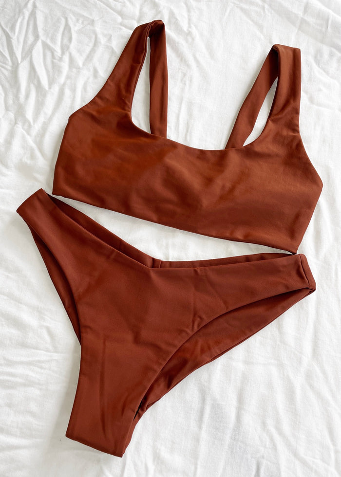 Sporty Orange Terracotta Hawaii Sustainable Bikini Bottoms