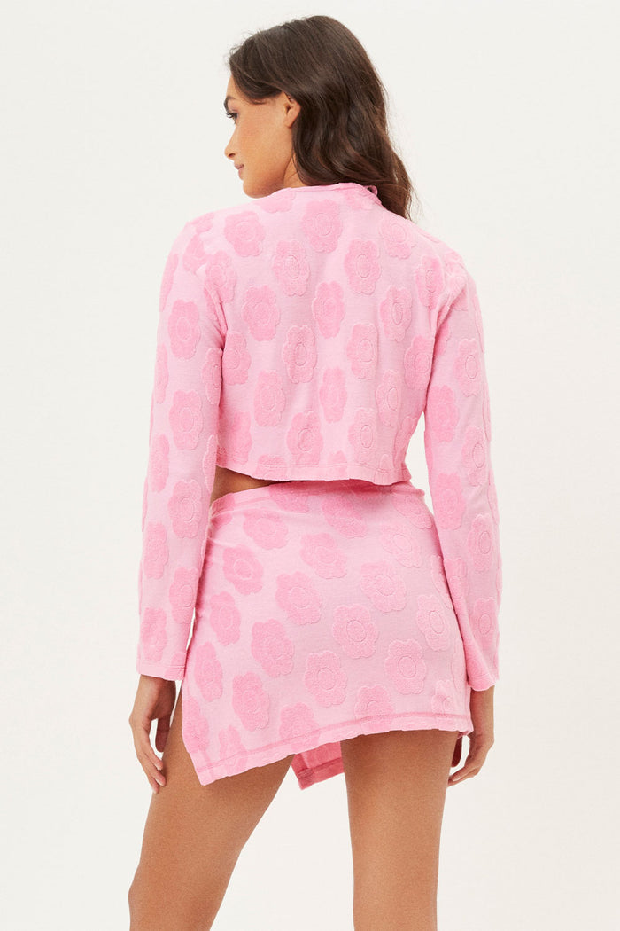 Cherie Flowerchild Terry Crop Cardigan