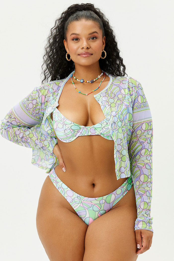 Cheri Vortex Mesh Cardigan Sweater Extended