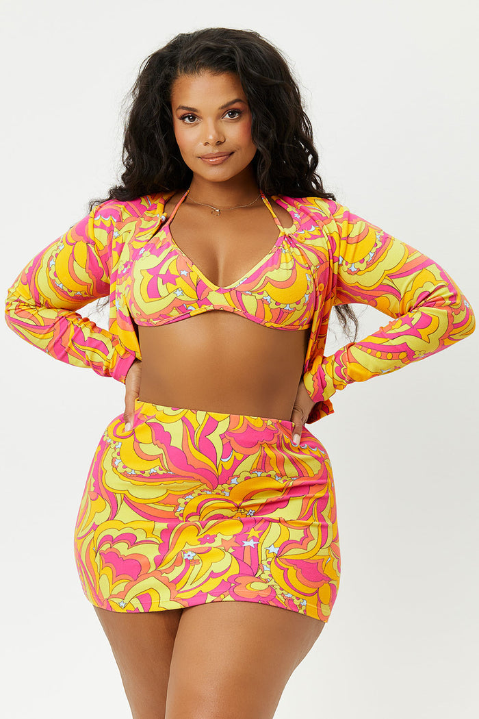 Cheri Peace Terry Cropped Cardigan Extended
