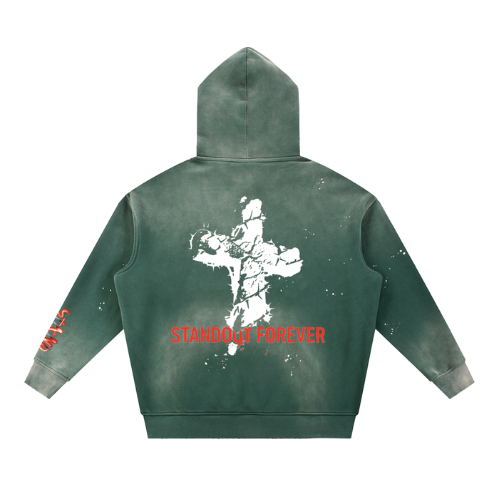 “Chosen to Stand Out” Vintage Washed Frayed Fleece Hoodie