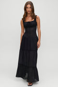 Christabelle Ruffle Maxi Dress - Black