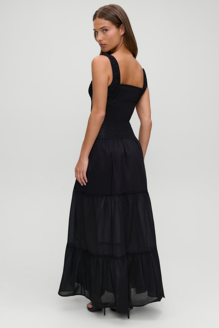 Christabelle Ruffle Maxi Dress - Black