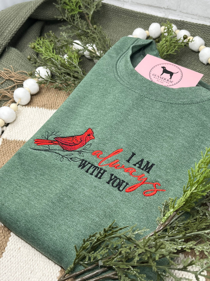 CHRISTMAS CARDINAL Embroidered T-shirt or Sweatshirt