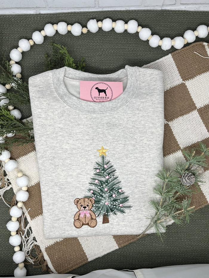 CHRISTMAS TEDDY BEAR Embroidered T-shirt or Sweatshirt