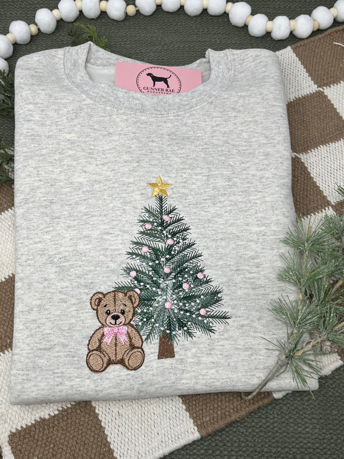 CHRISTMAS TEDDY BEAR Embroidered T-shirt or Sweatshirt