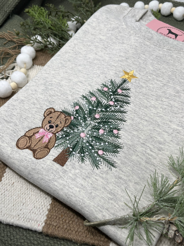 CHRISTMAS TEDDY BEAR Embroidered T-shirt or Sweatshirt