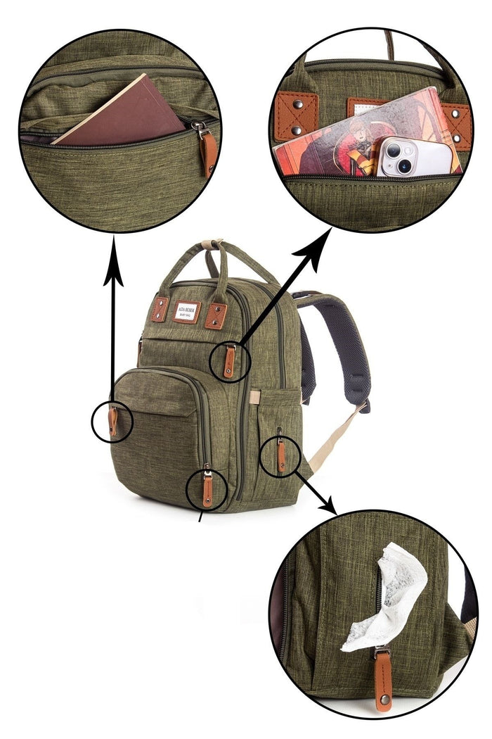 CHYTSMX-Mother Baby Care Bag Multi-Purpose - Green