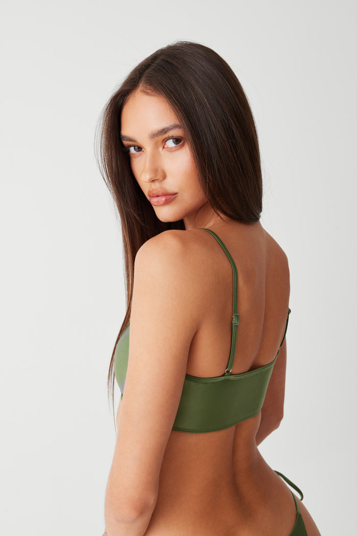Clairo shine bralette bikini top -sea moss