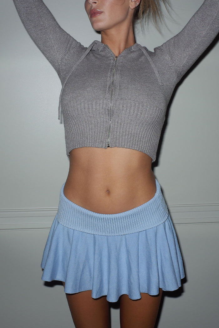 Claude Knit Mini Skirt Cornflower