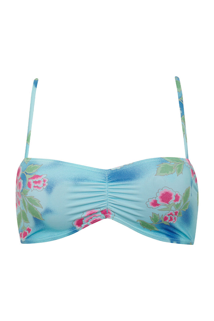Cleo Floral Bralette Bikini Top Blue Daiquiri