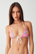 Coastal micro triangle bikini top daisy pond