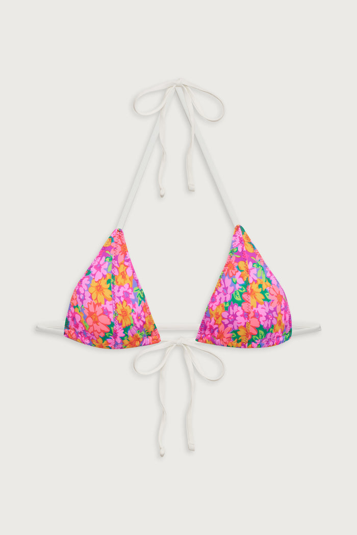 Coastal micro triangle bikini top daisy pond