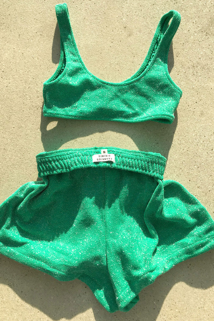 Coco Mistletoe Green Terry Lurex Short