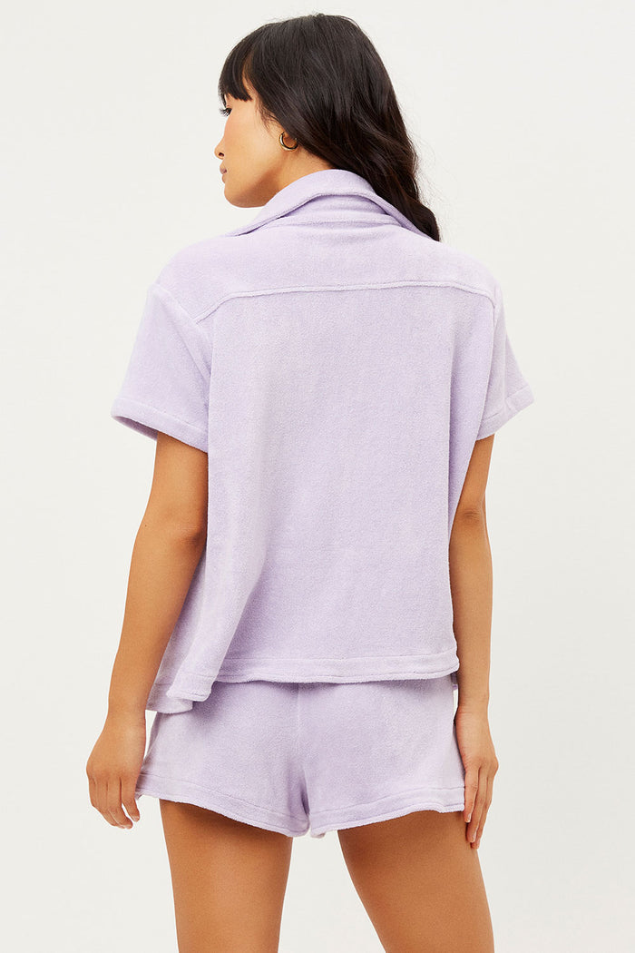 Coco Lilac Terry Button up Shirt