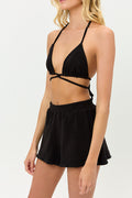 Coco Terry Elastic Waist Shorts Black