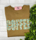 COFFEE Appliqué Embroidered T-shirt or Sweatshirt