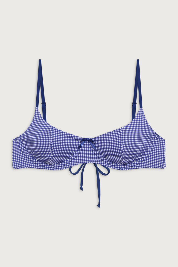 Cola Underwire Balconette Bikini Top - Sailor Gingham