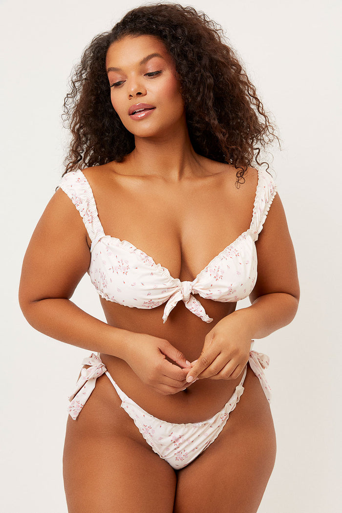 Colby Sweet Rose Floral Ruched Cheeky Bottom