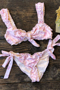 Colby Sweet Rose Floral Ruched Tie Front Top