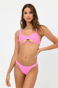 Cole Ribbed Scoop Bikini Top Cherub