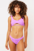 Cole Passionfruit Ribbed Top with Cut Out Detail